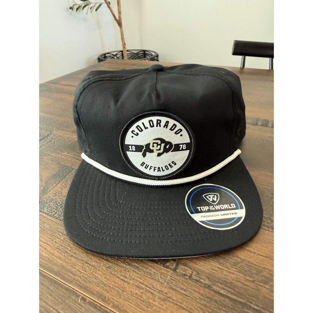 Colorado Buffaloes Black Rope Hat NCAA Top of the World Adjustable SnapBack OSFM